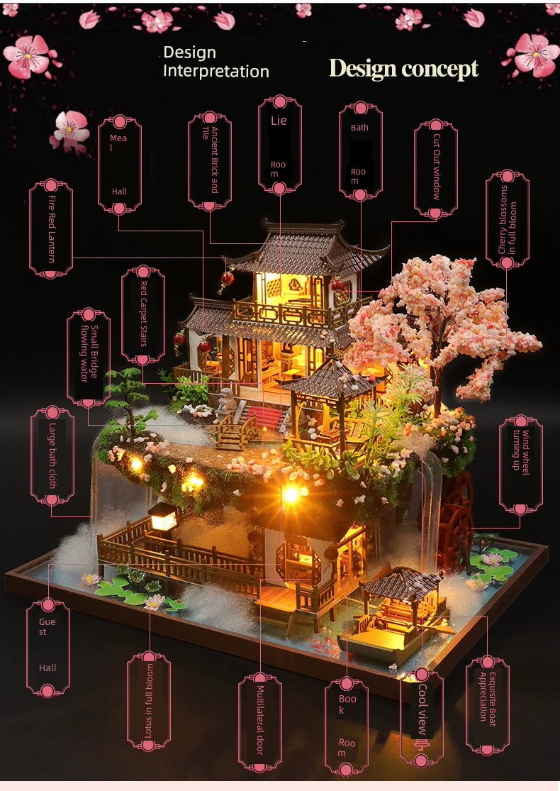 Chinese Style Fairyland House Ancient Architecture DIY Cottage