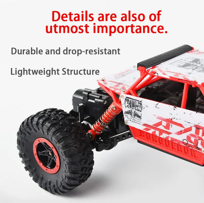 Remote Controlled Monster Truck, 2.4GHz 4WD Off-road RockTracked Vehicle, 1:16 All Terrain Rechargeable Electric Toy  Gifts