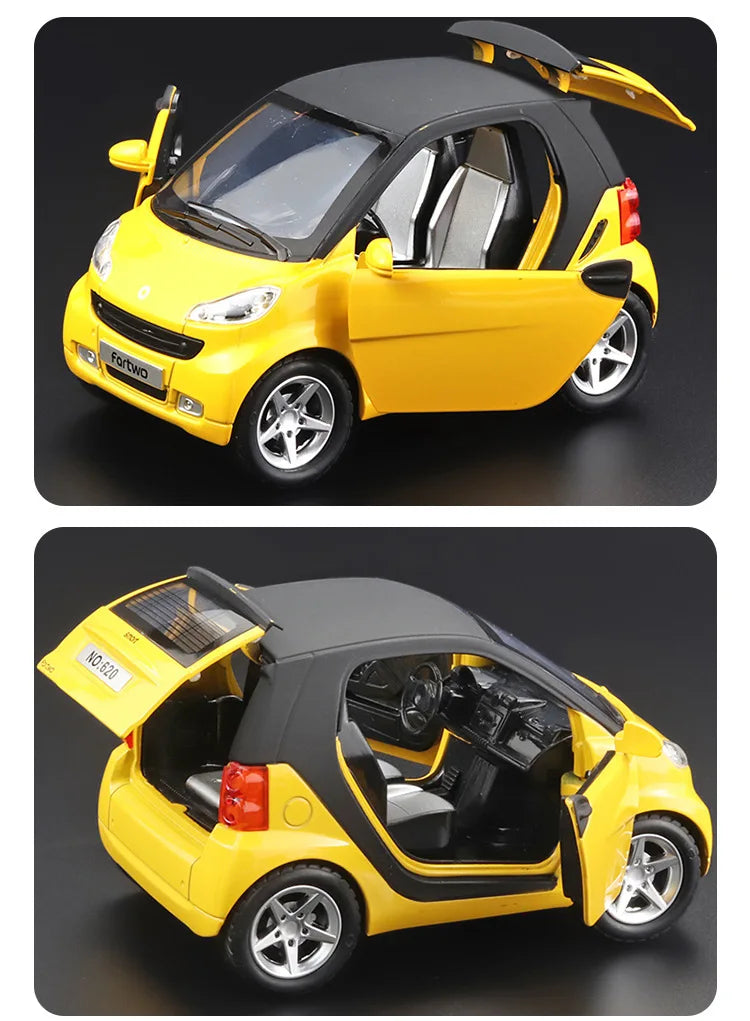 1:32 Mercedes-Benz SMART Miniatures Alloy Diecast Model Car Model Sound &amp; Light Toys For Kids Cute and Compact Christmas Gifts