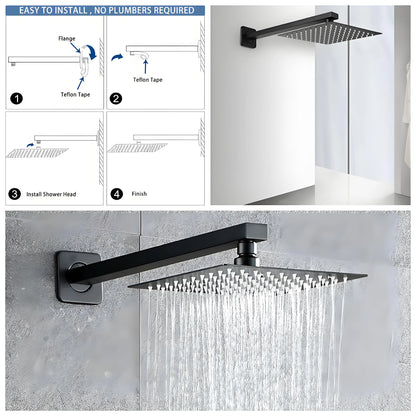 40cm Shower Arm Wall Mounted Shower Arm Shower Head Extension Shower Head Arm for Square Shower Head Rain Shower Head