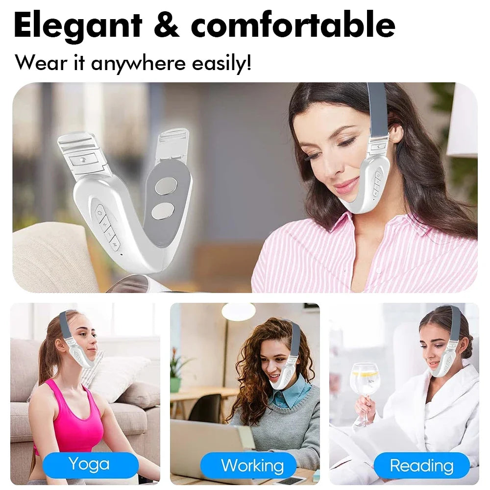 V Face Massager Portable Facial Massage Device Facial Lifting Slimming Massage Double Chin V Face Shaped Cheek Lift Belt Machine