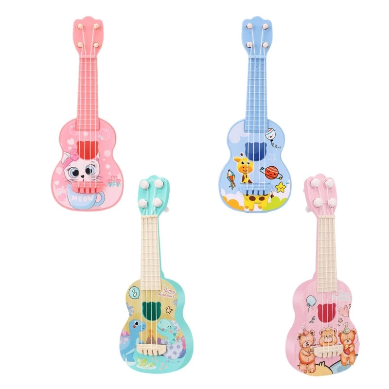 Cartoon Ukulele Toy Accordian Mini Guitar Musical Instruments for Children Kids