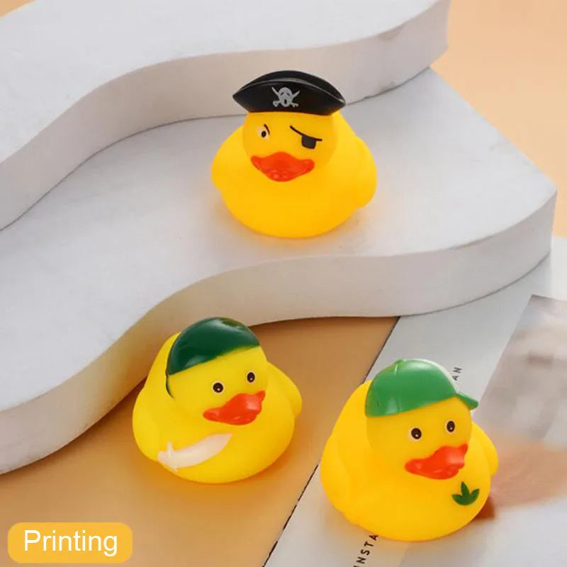 5-30Pcs/Lot Rubber Ducks Baby Bath Toys Kids Shower Bath Toy Float Squeaky Sound Duck Water Play Game Gift For Children