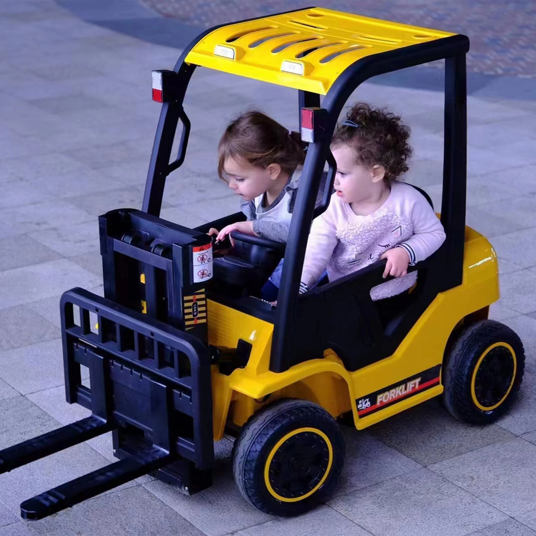 Electric frame lifting rod Electricforklift,Children Ride- on Car 12V7A Battery Powered Vehicle Toy ,3 speeds,Parent yellow