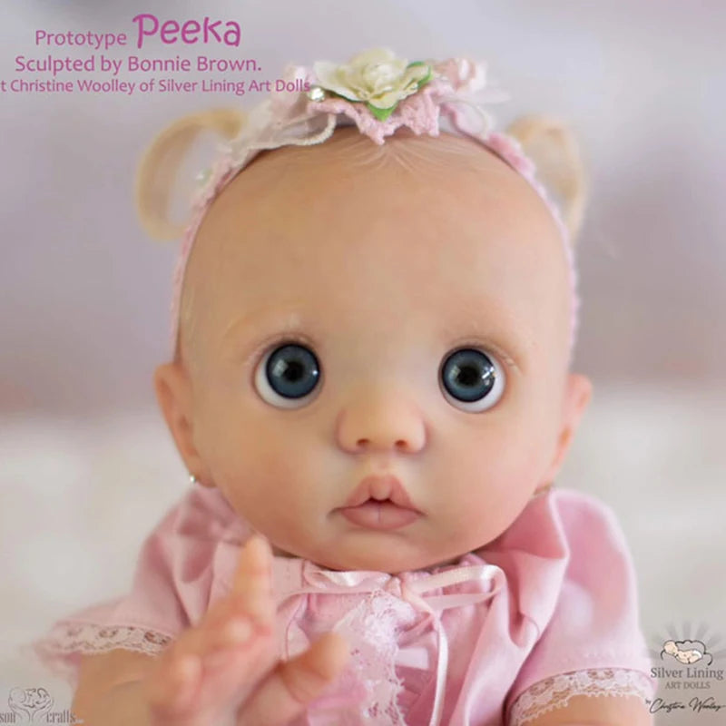 16inch Unfinished Unpainted Reborn Doll Kit Peeka DIY Doll parts with Belly and Cloth Body