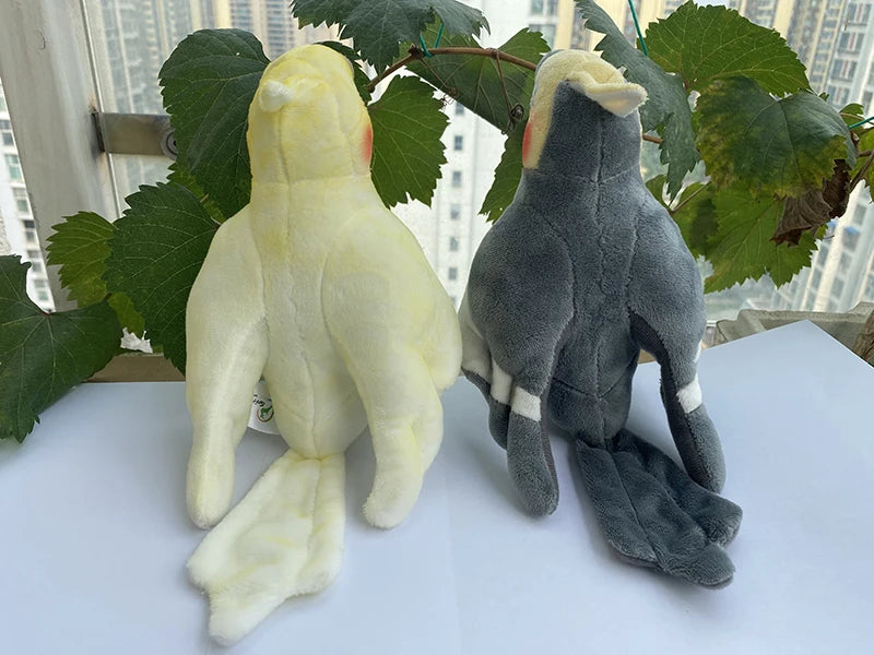 Simulation Soft Mini Size Lifelike Grey Cockatiel Plush Toys Real Life Soft Yellow Parrot Birds Stuffed Animals Toy Dolls Gifts