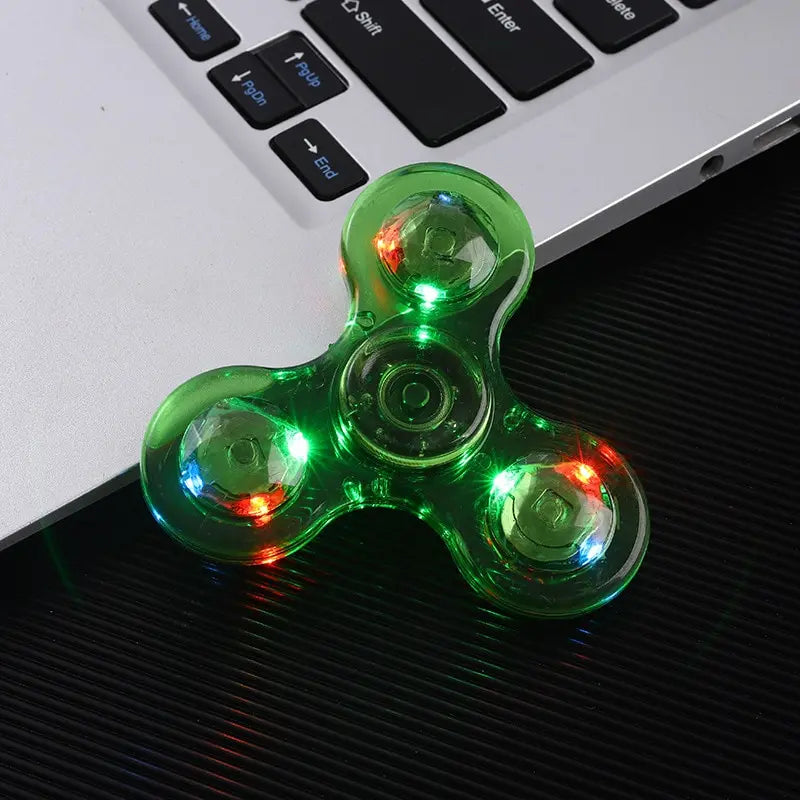 Transparent Gyro Fingertip With Light Luminous Colorful Luminous Finger Pressure Reduction Toy