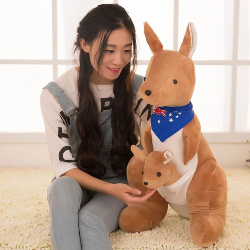 28CM Australian Kangaroo Plush Toy Kangaroo Baby Creative Mother-Child Cute Doll Festive Gift For Children&