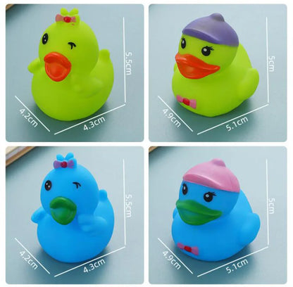 1pcs Baby Cute Duck Bath Toys Rubber Yellow Ducks Washing Swimming Toddler Toys Squeeze Sound Kids Wash Play Funny Gift