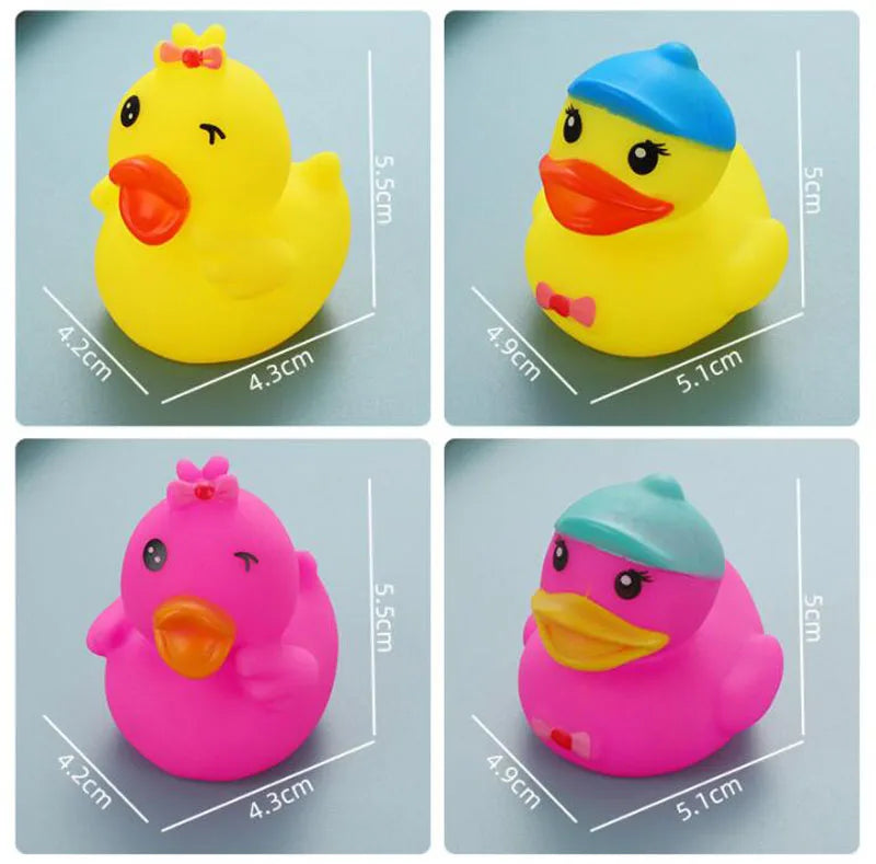 1pcs Baby Cute Duck Bath Toys Rubber Yellow Ducks Washing Swimming Toddler Toys Squeeze Sound Kids Wash Play Funny Gift