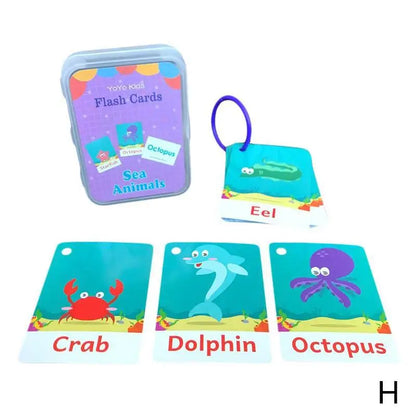 English Words Learning Flashcards for Kids 3-6 Years Reading Enlightenment Cards Educational Toys Montessori Teaching Aids