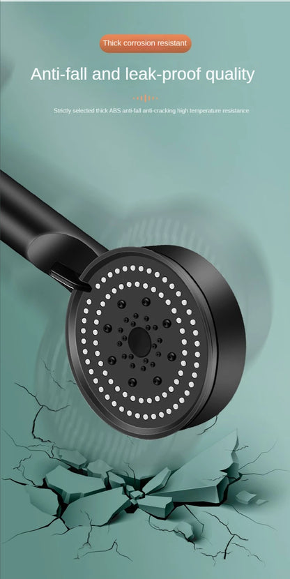 Turbo Bathroom Shower Head Strong Current Shower Heads High Pressure Powerful Rain Shower Head 5 Modes Universal Shower Head Set