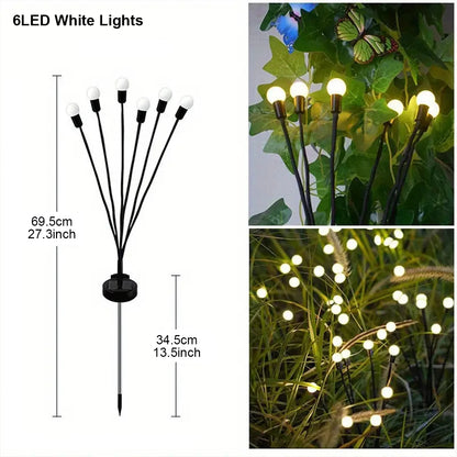1/2 pc 6/8/10 LED Warm White/Colourful Lights Solar Lawn Lamp Garden Lamp Firefly Ground Plug Lamp Decoration Festival Lamp