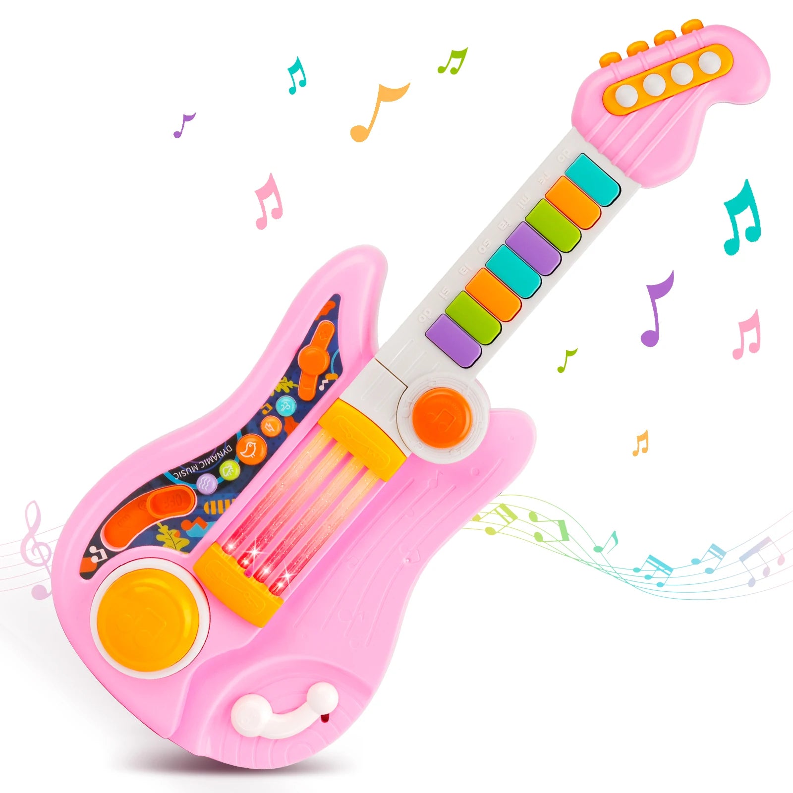 2 In 1 Electric Kids Guitar Toy Foldable Toy Guitar Piano Beginners Musical Instruments Early Education Best Gift for Boys Girls