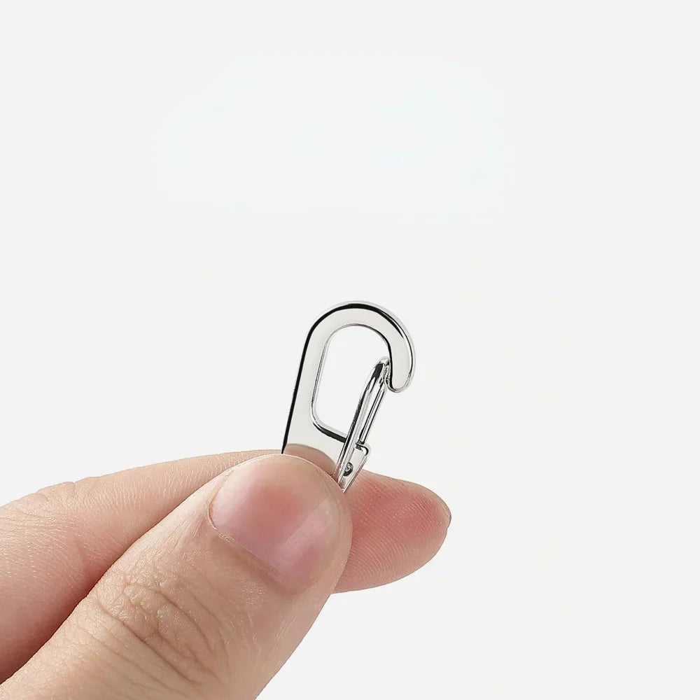 Mini Aluminum Alloy D-Carabiner Key Chain, Spring Clips, Hang Buckle, Survival Gear, Outdoor Camping Keyring Tool, 10Pcs