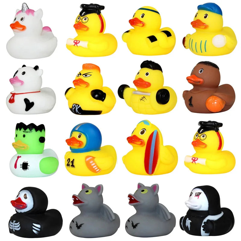 1pcs Creative Sports Duck toy Baby Bath Toys Rubber Ducks for Summer Beach Pool Activity Floating Ducks Bathtub Toy for Toddlers