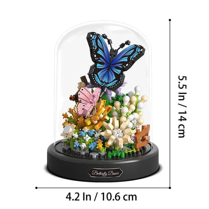 Butterfly &amp; Flower Bouquet Building Set Blocks ，Craft Toys，DIY Toys，Car Decoration Crafts，Animation Derivatives，children Toy