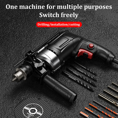 AC 110V/220V Multifunction Electric Drill Powerful Impact Drill Electric Hammer Infinitely Variable Speed Power Tools EU/US Plug