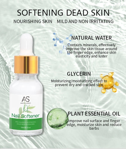 AS Cuticle Remover Liquid Cuticle Softener Professional Nail Care with Lanolin for Brittle Hang Nails Hydrating Moisturizing