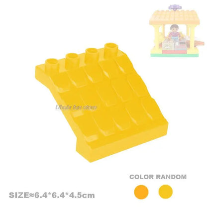 Big Building Block Accessories Compatible Duplos Houses Villas Construction Gear Rotate Connection Children Assembly Parts Toys