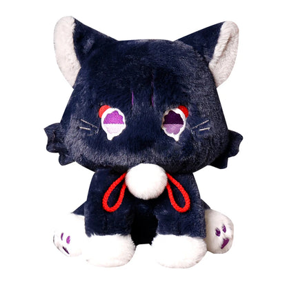 Game Genshin Black Cat Fluffy Impact Wanderer Pet Plush Toy Scaramouche Cat Cosplay Doll Soft Stuffed Pillow Christmas Gift