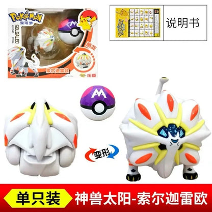 Genuine Pokemon Pikachu Mewtwo Blastoise Venusaur Gyarados Solgaleo Lunala Ball Figurine Doll Transformation Toy Birthdays Gift