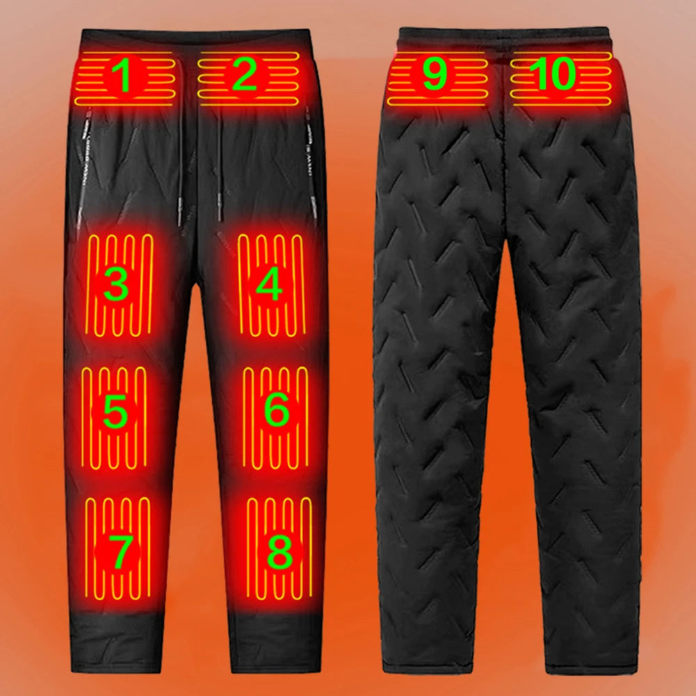 Winter Thermal Hiking Pants USB Electric Heating Trousers Ski Wear Heater Sports Thermal Motorcycle Pants Heated Trousers