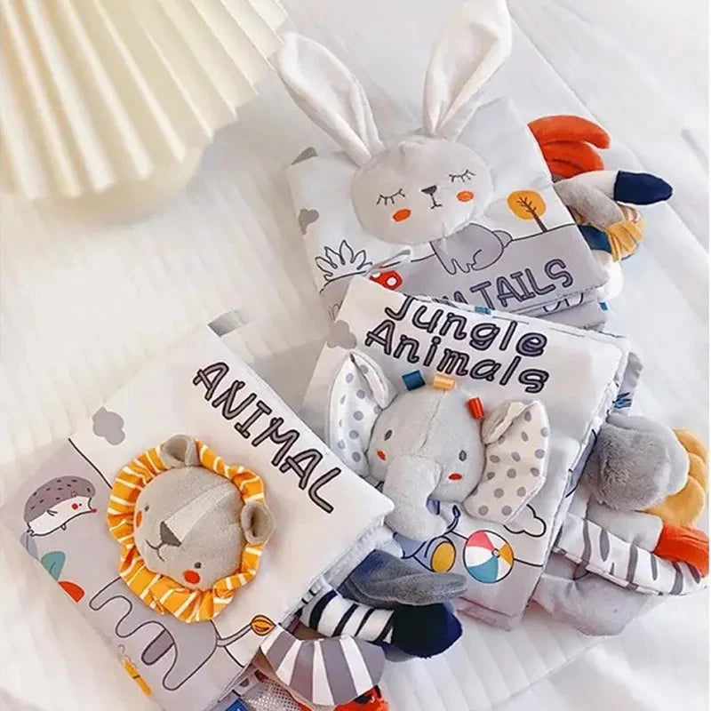 Baby Cloth Book Toys Animals Soft Learning Educational Toys For Babies Development montessori Sensory Books Baby Toys 0 12 Month