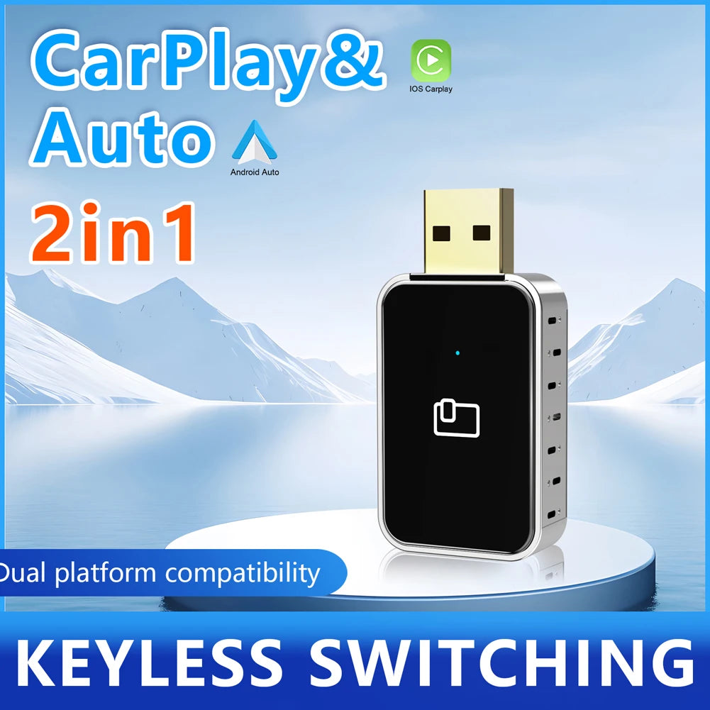 Wired to Wireless CarPlay Adapter for OEM Car Stereo with USB Plug and Play Smart Link Phone Automatic Connection to CarPlay