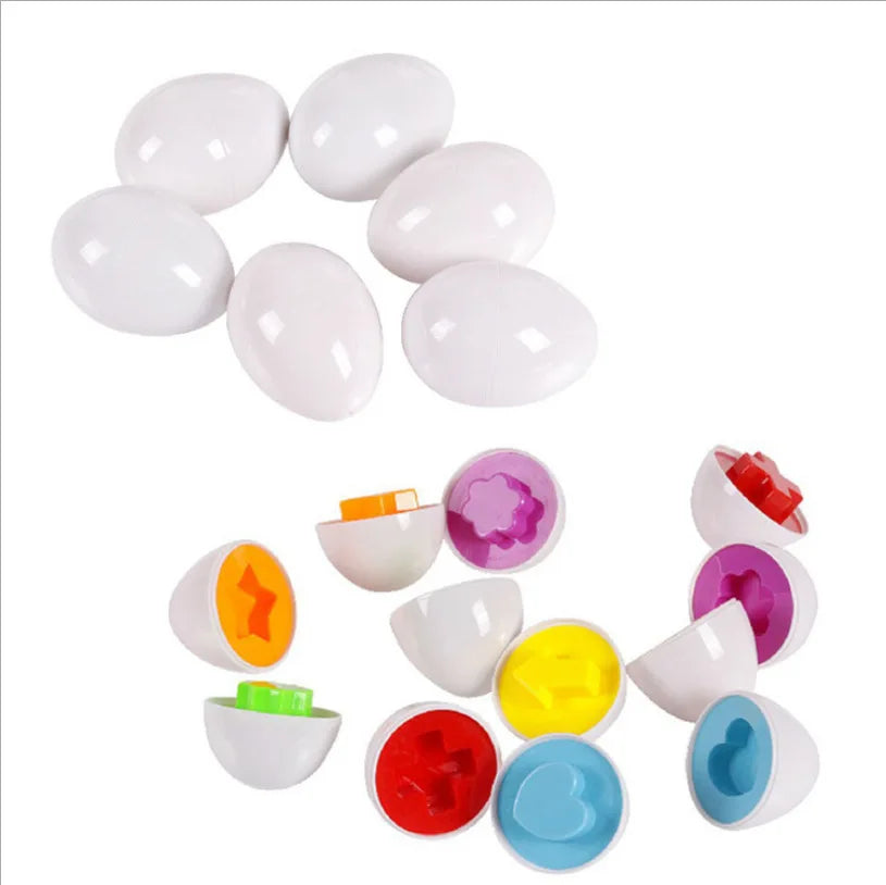 12/6 PCS Montessori Learning Education Math Smart Eggs 3D Puzzle Game For Children Popular Toys Jigsaw Mixed Shape Tools