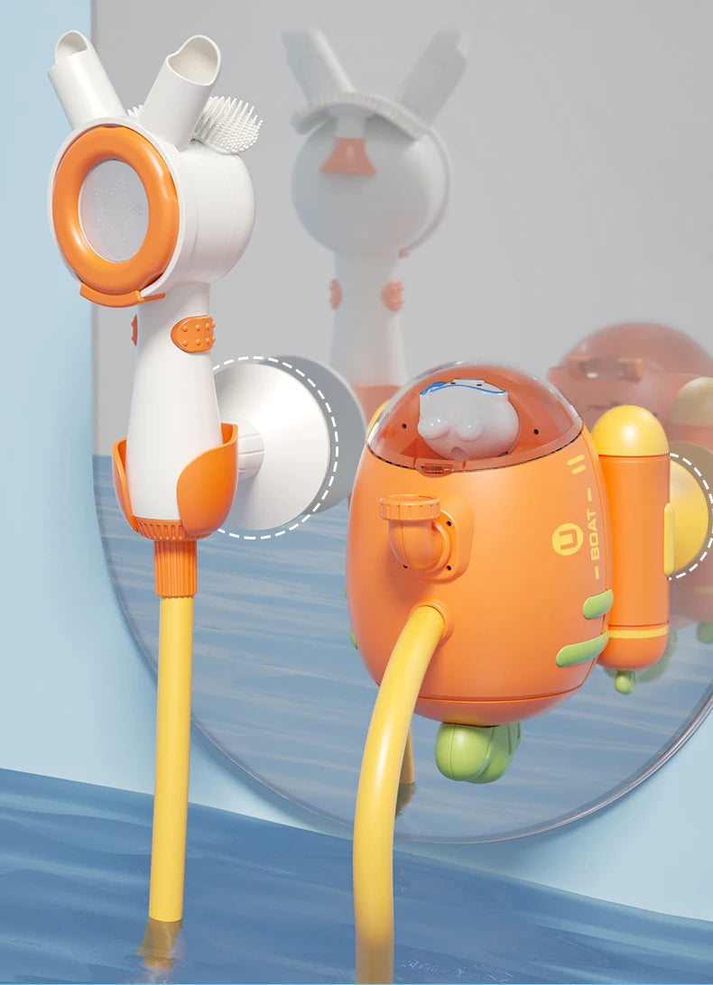 Baby Bath Toy Electric Shower Submarine Carrot Water Pump Adjustable Sprinkler Baby Bathtub Spray Water Toy for Toddler Gift