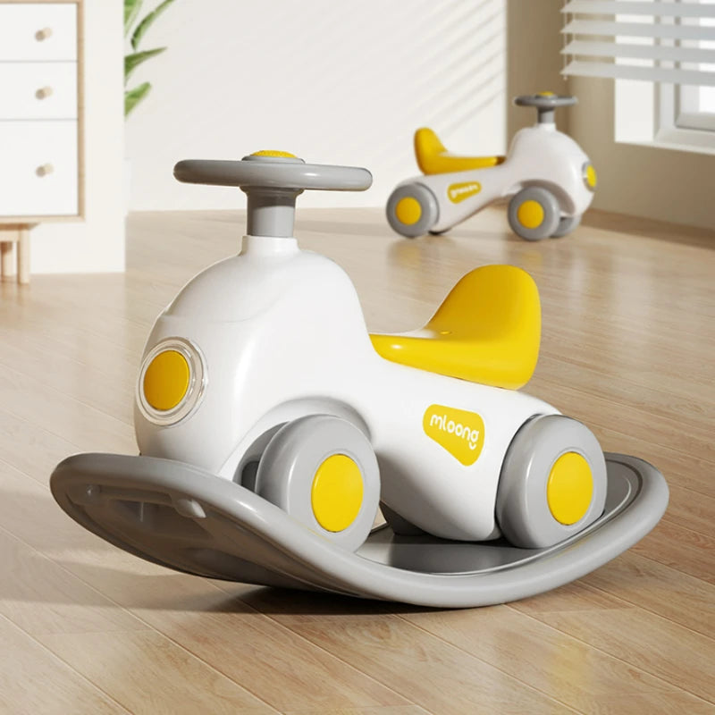 3 In 1 Steerable Wheels Rocking Horses Yo-yo One Year Gift Baby Small Horse USB Charging Music Baby Rocking Chair Toys