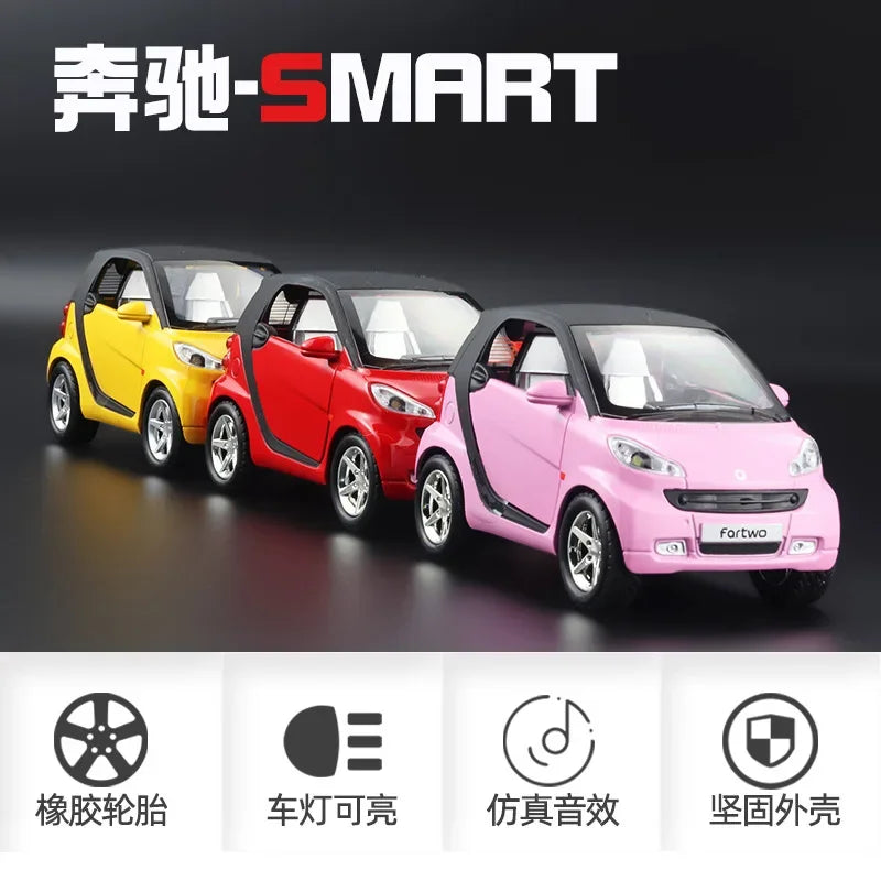 1:32 Mercedes-Benz SMART Miniatures Alloy Diecast Model Car Model Sound &amp; Light Toys For Kids Cute and Compact Christmas Gifts