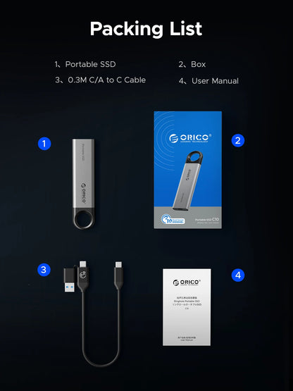 ORICO C10 1TB External SSD Hard Drive
