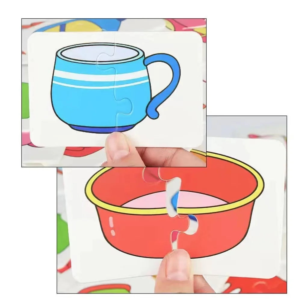 32 Pcs Enlightenment Card Matching Puzzle Early Education Cartoon Pattern Cognitive Boys and Girls Toys