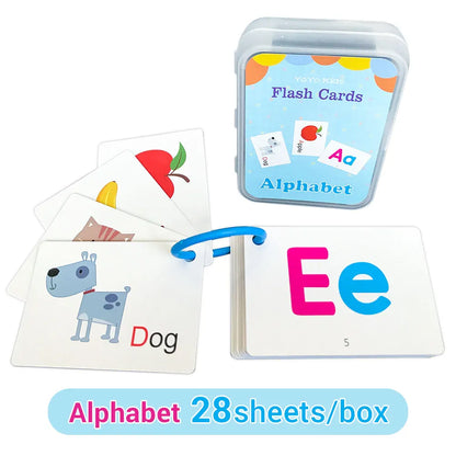 English Words Learning Flashcards for Kids 3-6 Years Reading Enlightenment Cards Educational Toys Montessori Teaching Aids