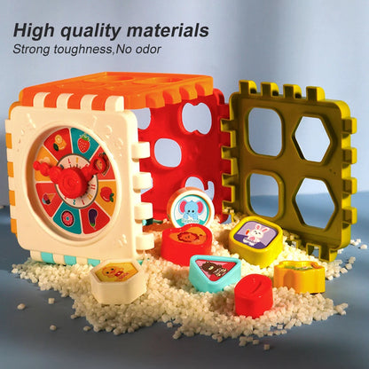 0-3 Years Baby Montessori Educational Toys Toddler Activity Cube Shape Sorting Toys Boy Girl Shape Matching Number Sorter Game