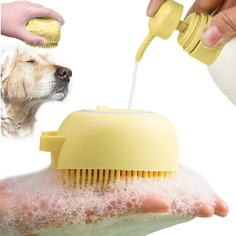 Soft Pet Bath Brush Dog Bathroom Shampoo Massager Silicone Puppy Washing Cleaning Dispenser Grooming Shower Brush Cat Supplies