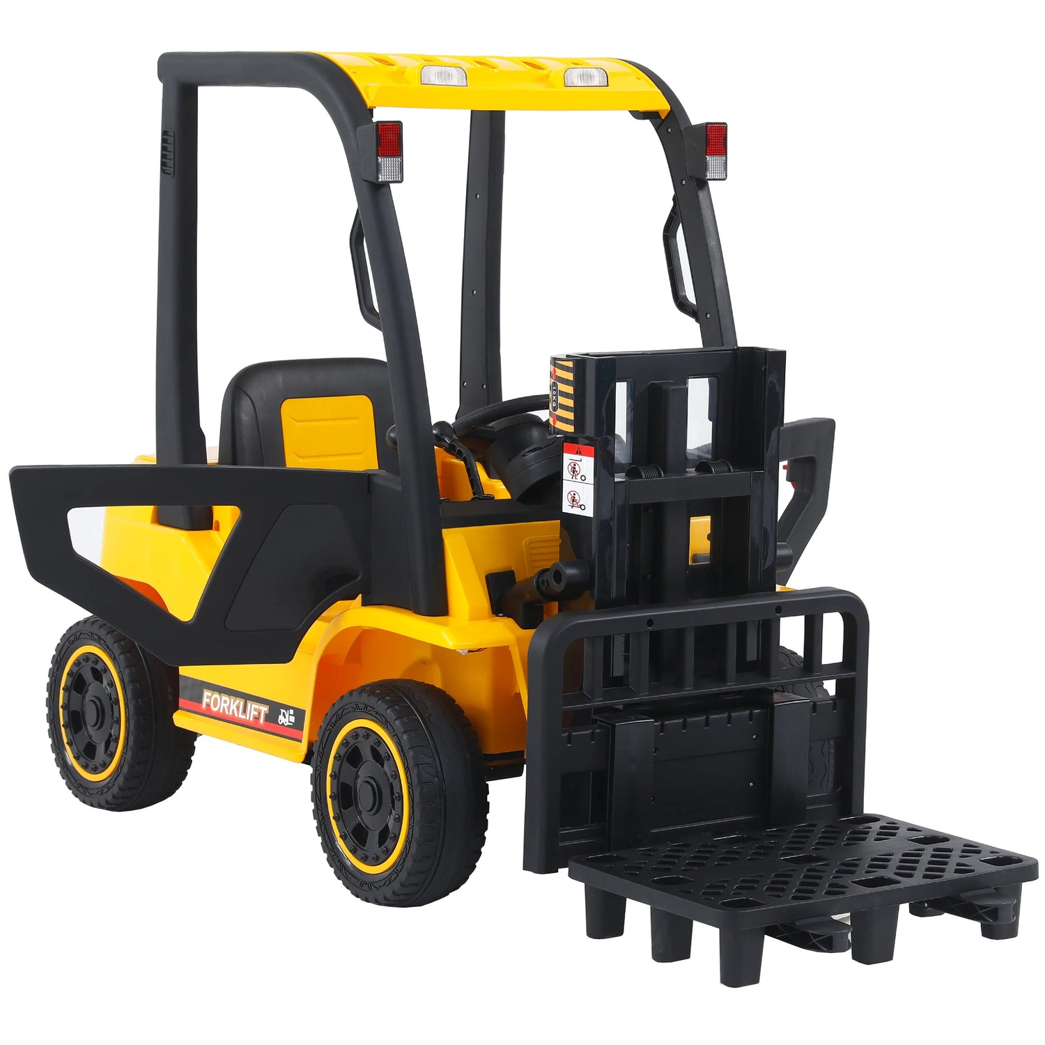 Electric frame lifting rod Electricforklift,Children Ride- on Car 12V7A Battery Powered Vehicle Toy ,3 speeds,Parent yellow