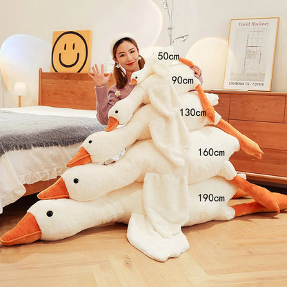 50-190cm Huge Cute Goose Plush Toys Big Duck Doll Soft Stuffed Animal Sleeping Pillow Cushion Christmas Gifts for Kids and Girls