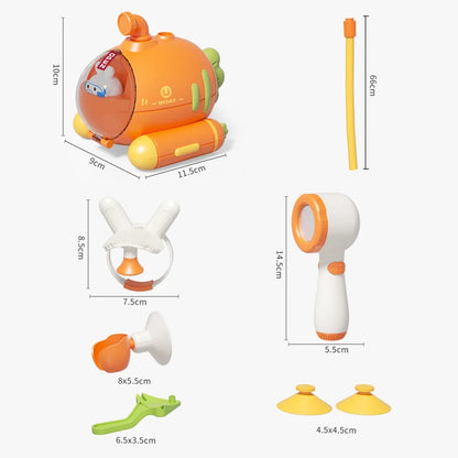 Baby Bath Toy Electric Shower Submarine Carrot Water Pump Adjustable Sprinkler Baby Bathtub Spray Water Toy for Toddler Gift