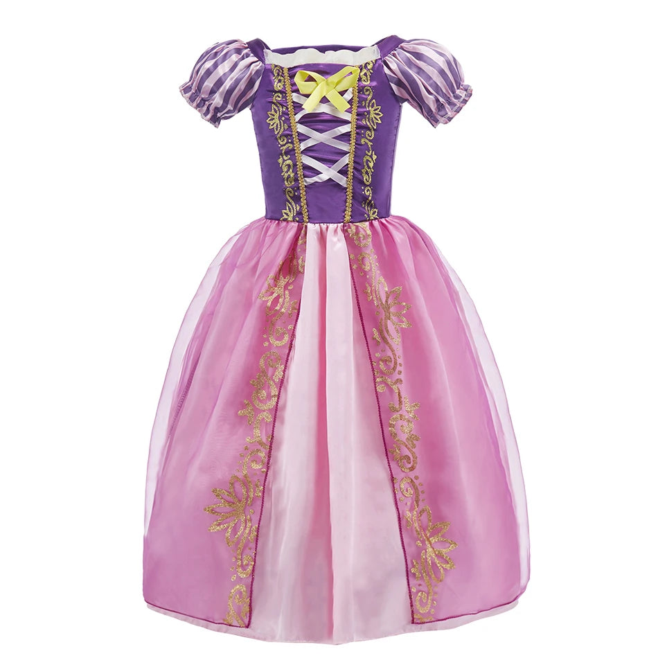 Rapunzel Dress for Girls Cinderella Belle Dress Up Fantasy Children Birthday Party Princess Costume Kids Halloween Clothes