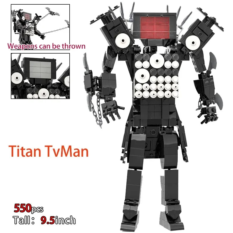 Skibidi Toilet Figure Construction Toys For Male Titan TVMan Speakerman Titan Drill Man Blocks Model Toys Kids Toys