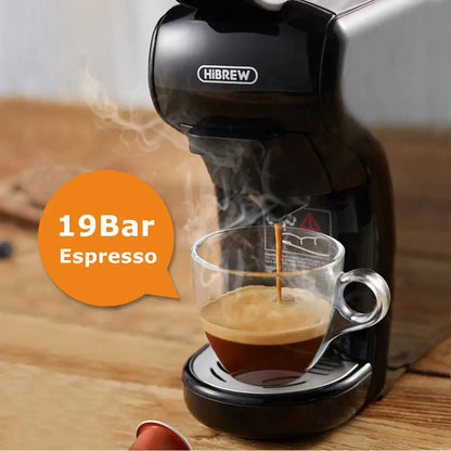 HiBREW Coffee Machine 19 Bar 4in1 Hot &amp; Cold Multiple Capsule Espresso Cafetera Pod Coffee Maker Dolce Milk Nexpresso Powder H1A