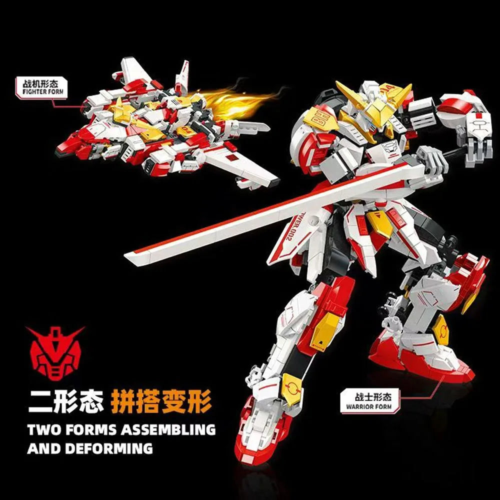 FF20011 Anime Jiestar gun 2 in 1 Transforming Mecha Robot military Brick Model Building Blocks Christmas set Birthday Toys