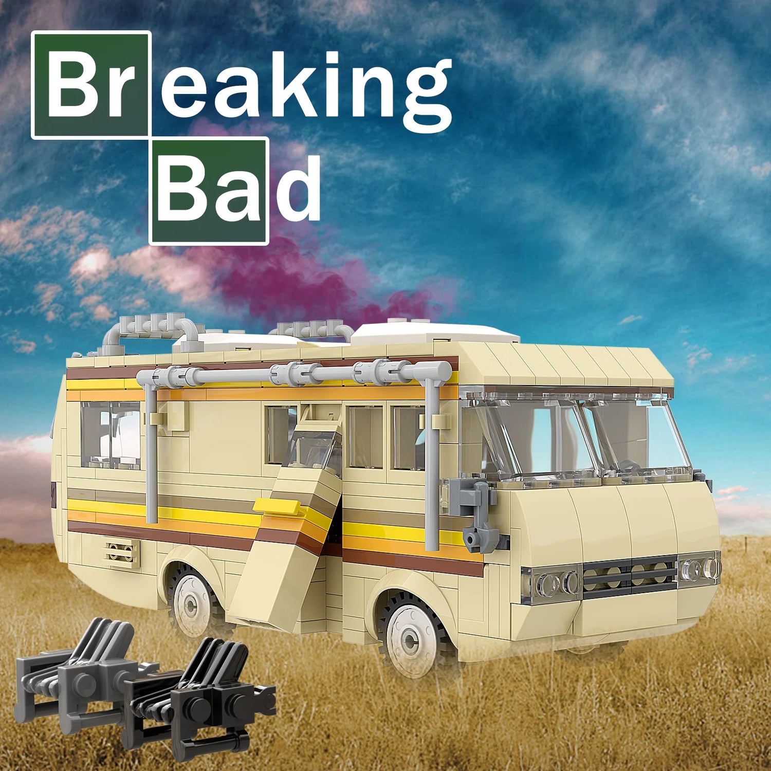 360PCS Break Bad RV Building Kit, Creative Van House Camper Toys Building Blocks,DIY Building Set Toy for Kids Adults