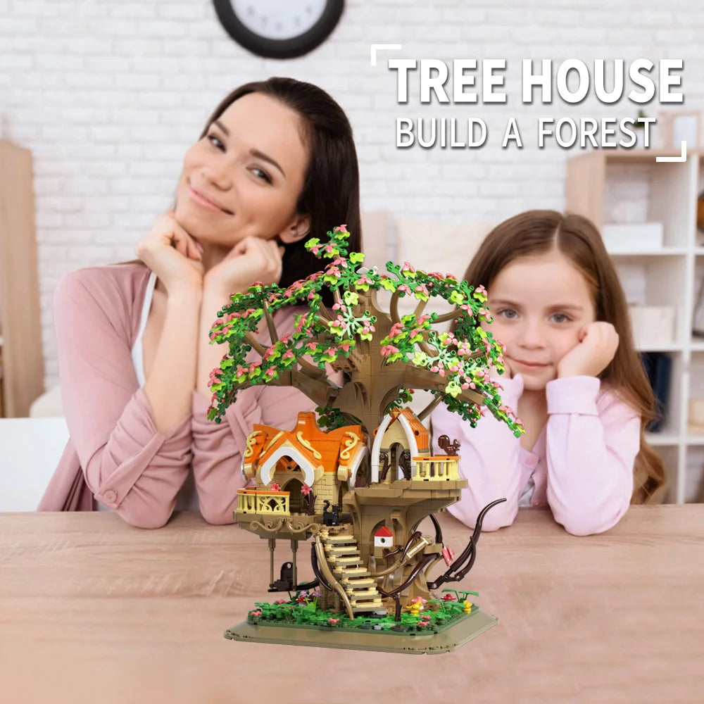 Tree Building Block Toy with LED Light, Mini Brick Building Set Gift for Adult Teen 14+