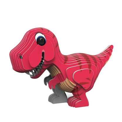 3D Paper Puzzle Animal Model Toy Boxed Dinosaur Giraffe Hippo Shark Spelling Funny Puzzle Fine Movement Training Educational Toy