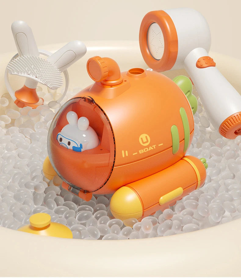 Baby Bath Toy Electric Shower Submarine Carrot Water Pump Adjustable Sprinkler Baby Bathtub Spray Water Toy for Toddler Gift