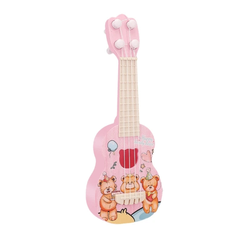 Cartoon Ukulele Toy Accordian Mini Guitar Musical Instruments for Children Kids